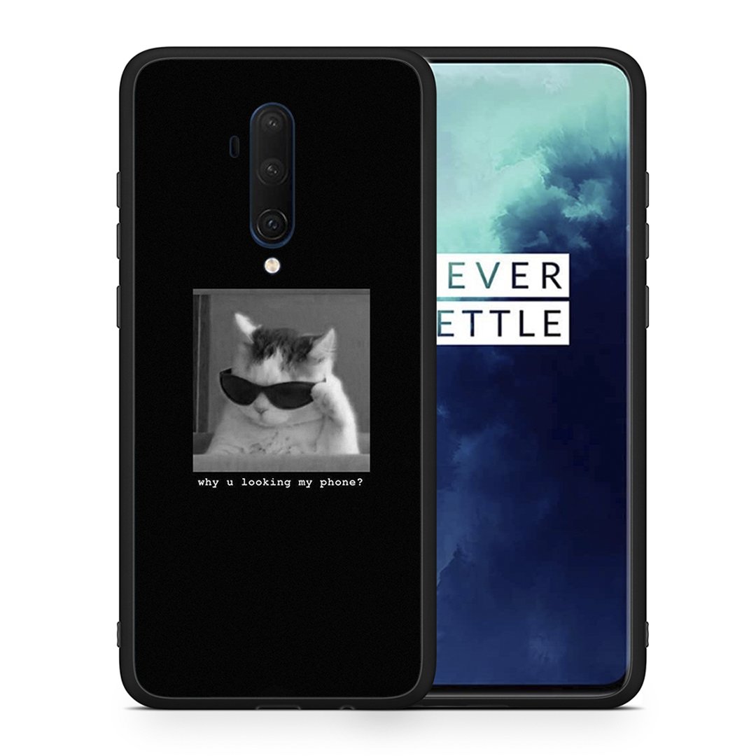 Θήκη OnePlus 7T Pro Meme Cat από τη Smartfits με σχέδιο στο πίσω μέρος και μαύρο περίβλημα | OnePlus 7T Pro Meme Cat case with colorful back and black bezels
