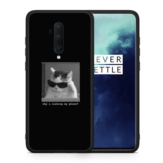 Θήκη OnePlus 7T Pro Meme Cat από τη Smartfits με σχέδιο στο πίσω μέρος και μαύρο περίβλημα | OnePlus 7T Pro Meme Cat case with colorful back and black bezels