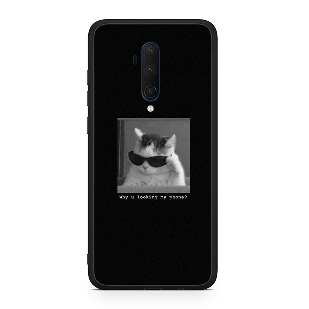 OnePlus 7T Pro Meme Cat θήκη από τη Smartfits με σχέδιο στο πίσω μέρος και μαύρο περίβλημα | Smartphone case with colorful back and black bezels by Smartfits