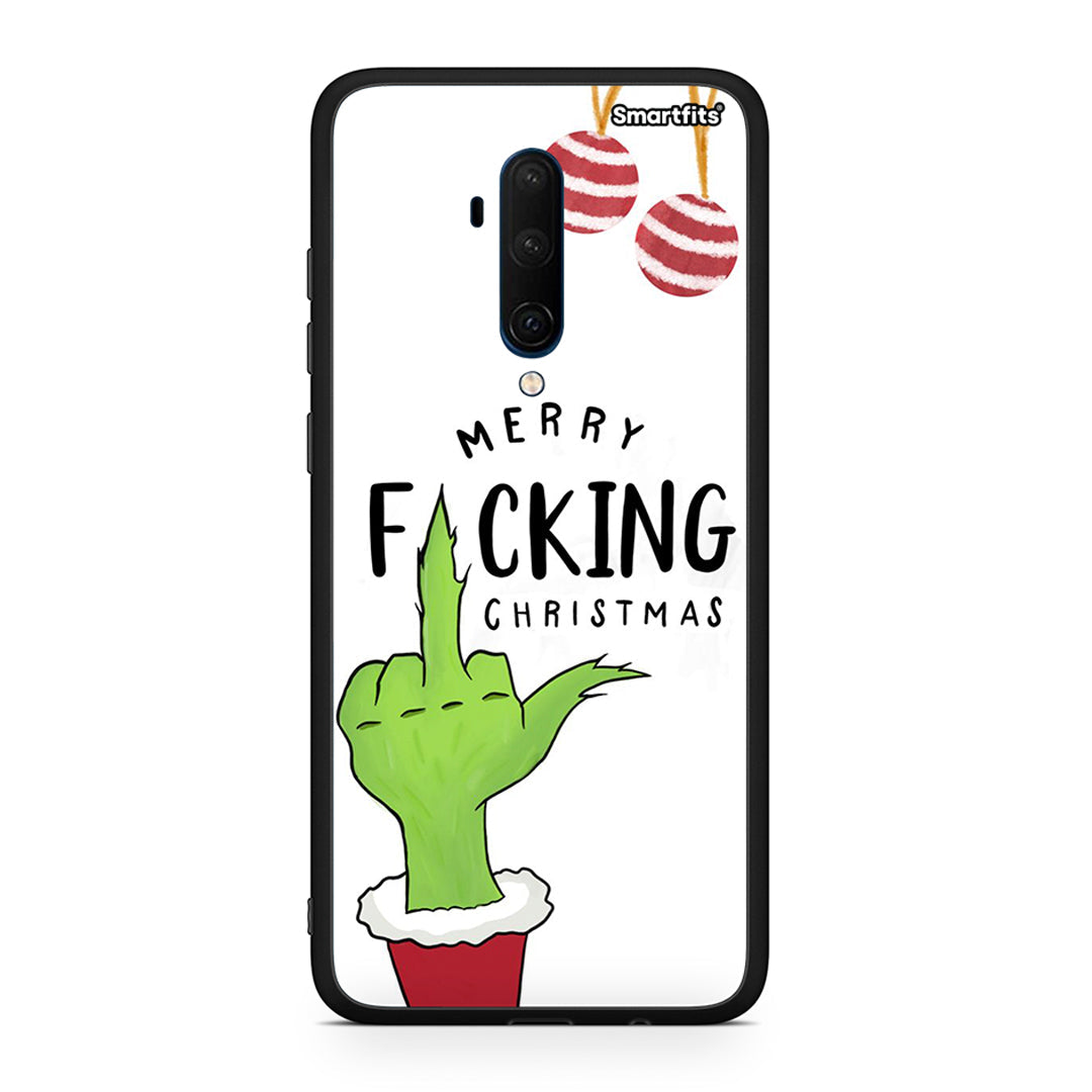 OnePlus 7T Pro Merry F Xmas θήκη από τη Smartfits με σχέδιο στο πίσω μέρος και μαύρο περίβλημα | Smartphone case with colorful back and black bezels by Smartfits