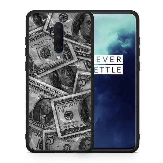 Θήκη OnePlus 7T Pro Money Dollars από τη Smartfits με σχέδιο στο πίσω μέρος και μαύρο περίβλημα | OnePlus 7T Pro Money Dollars case with colorful back and black bezels