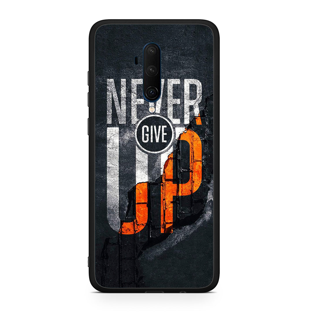 OnePlus 7T Pro Never Give Up Θήκη Αγίου Βαλεντίνου από τη Smartfits με σχέδιο στο πίσω μέρος και μαύρο περίβλημα | Smartphone case with colorful back and black bezels by Smartfits