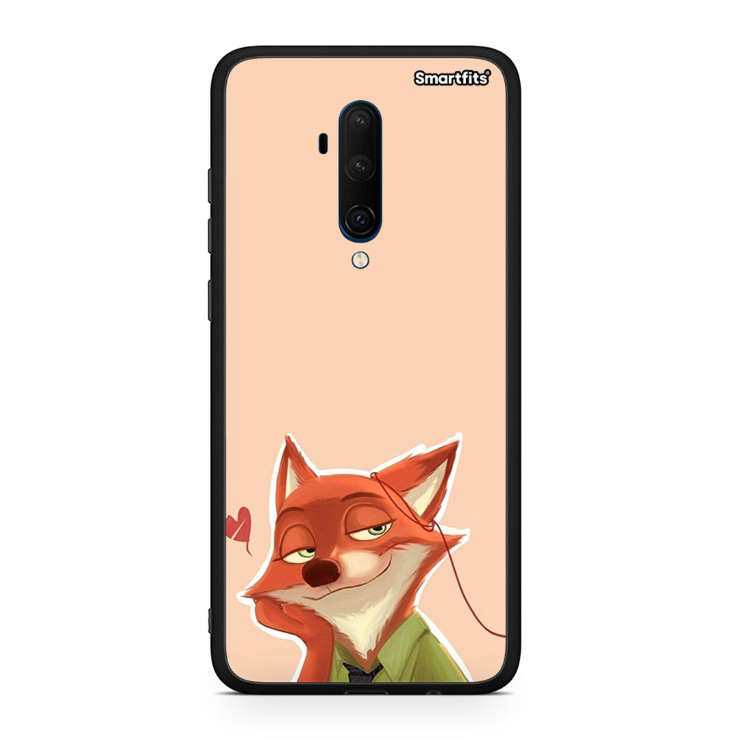 OnePlus 7T Pro Nick Wilde And Judy Hopps Love 1 θήκη από τη Smartfits με σχέδιο στο πίσω μέρος και μαύρο περίβλημα | Smartphone case with colorful back and black bezels by Smartfits