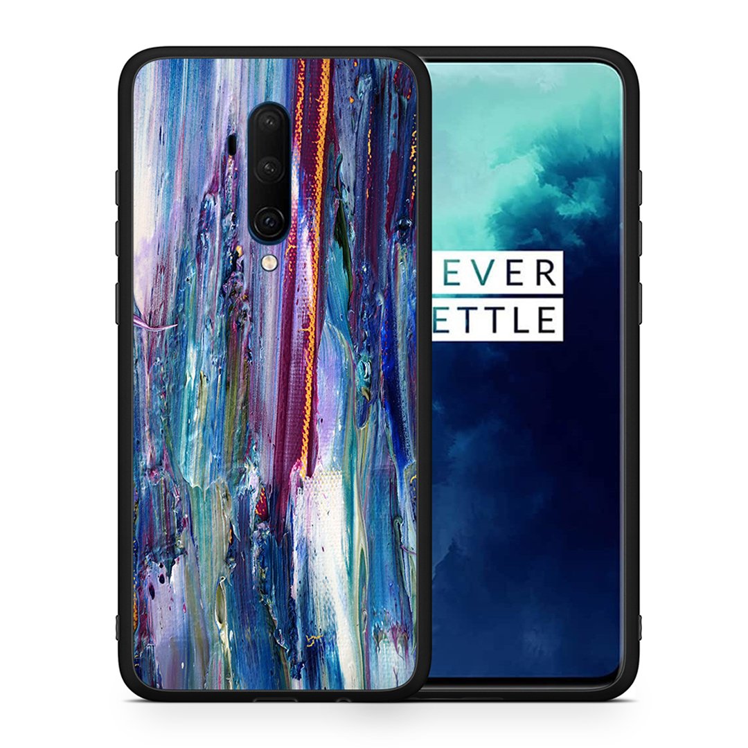 Θήκη OnePlus 7T Pro Winter Paint από τη Smartfits με σχέδιο στο πίσω μέρος και μαύρο περίβλημα | OnePlus 7T Pro Winter Paint case with colorful back and black bezels