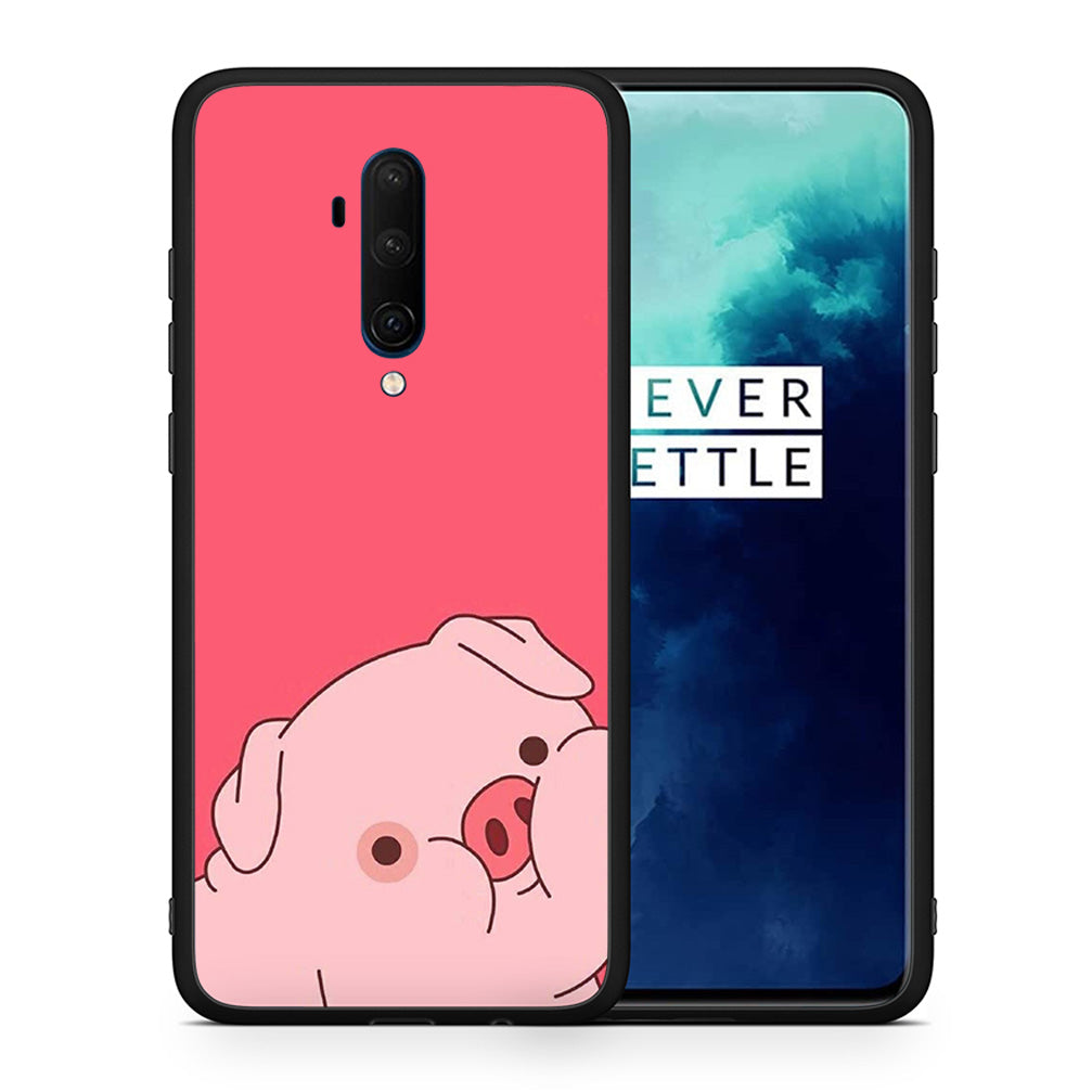 Θήκη Αγίου Βαλεντίνου OnePlus 7T Pro Pig Love 1 από τη Smartfits με σχέδιο στο πίσω μέρος και μαύρο περίβλημα | OnePlus 7T Pro Pig Love 1 case with colorful back and black bezels