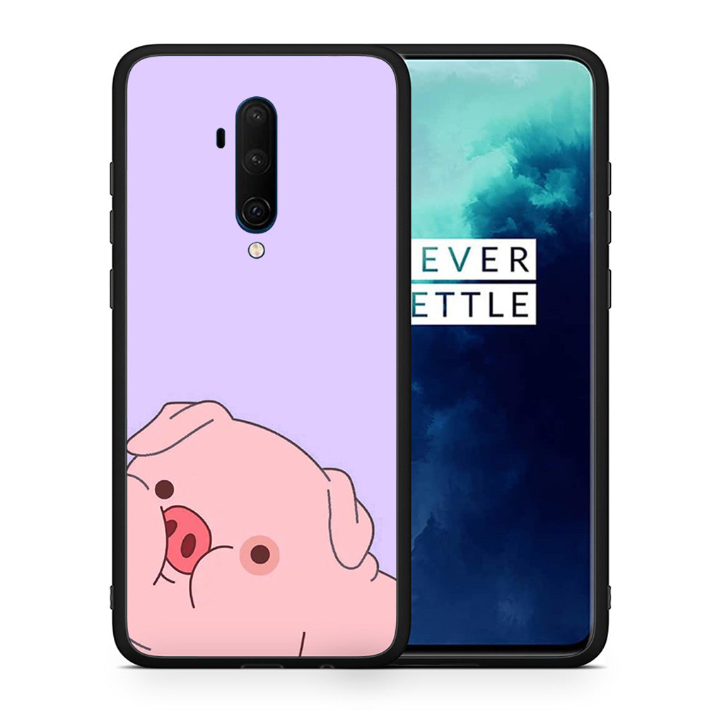 Θήκη Αγίου Βαλεντίνου OnePlus 7T Pro Pig Love 2 από τη Smartfits με σχέδιο στο πίσω μέρος και μαύρο περίβλημα | OnePlus 7T Pro Pig Love 2 case with colorful back and black bezels