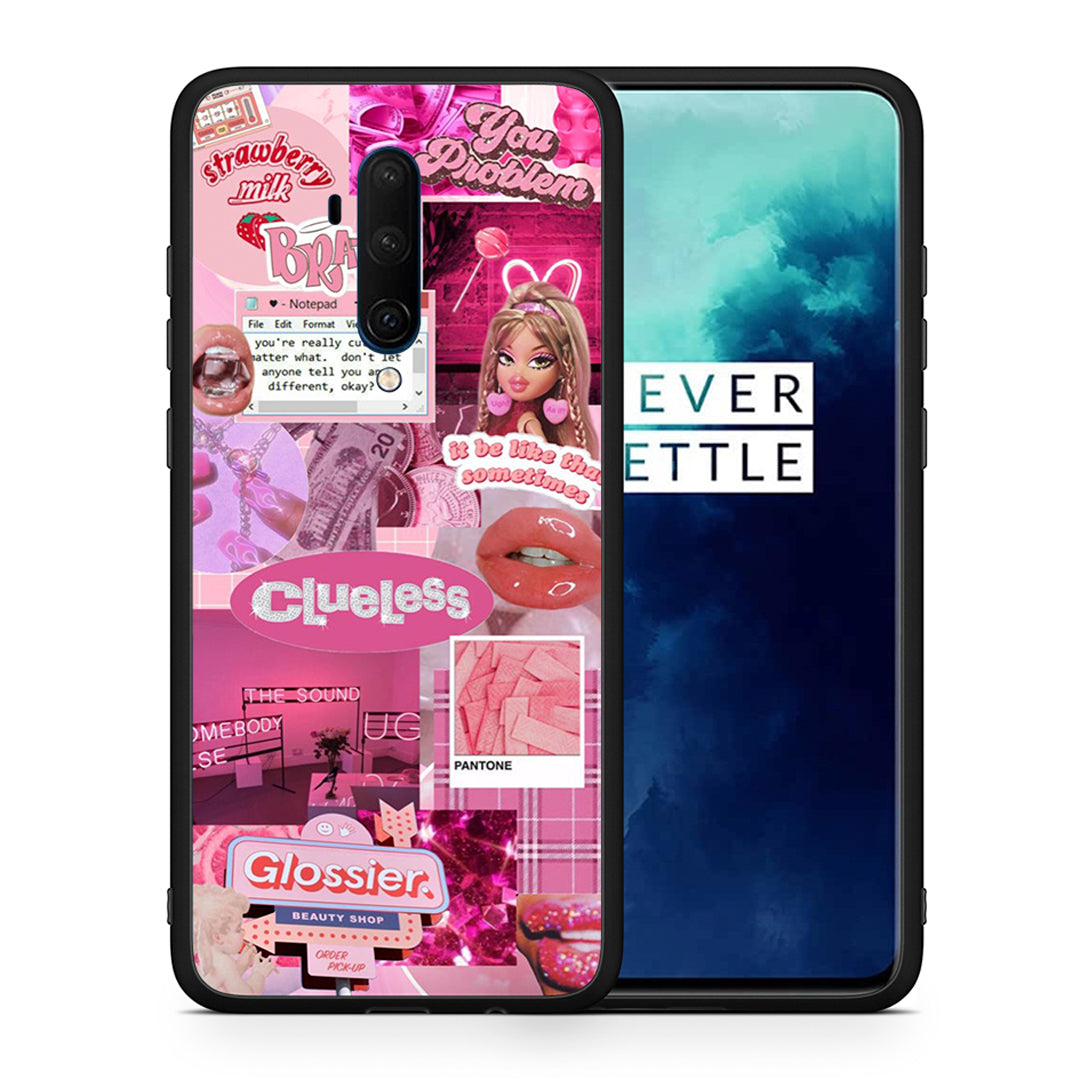 Θήκη Αγίου Βαλεντίνου OnePlus 7T Pro Pink Love από τη Smartfits με σχέδιο στο πίσω μέρος και μαύρο περίβλημα | OnePlus 7T Pro Pink Love case with colorful back and black bezels