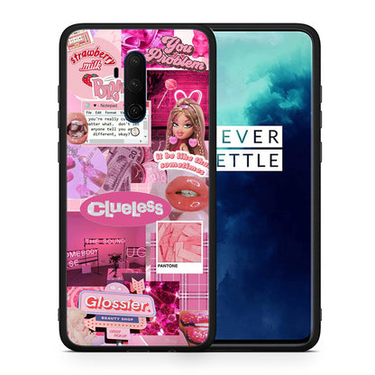 Θήκη Αγίου Βαλεντίνου OnePlus 7T Pro Pink Love από τη Smartfits με σχέδιο στο πίσω μέρος και μαύρο περίβλημα | OnePlus 7T Pro Pink Love case with colorful back and black bezels