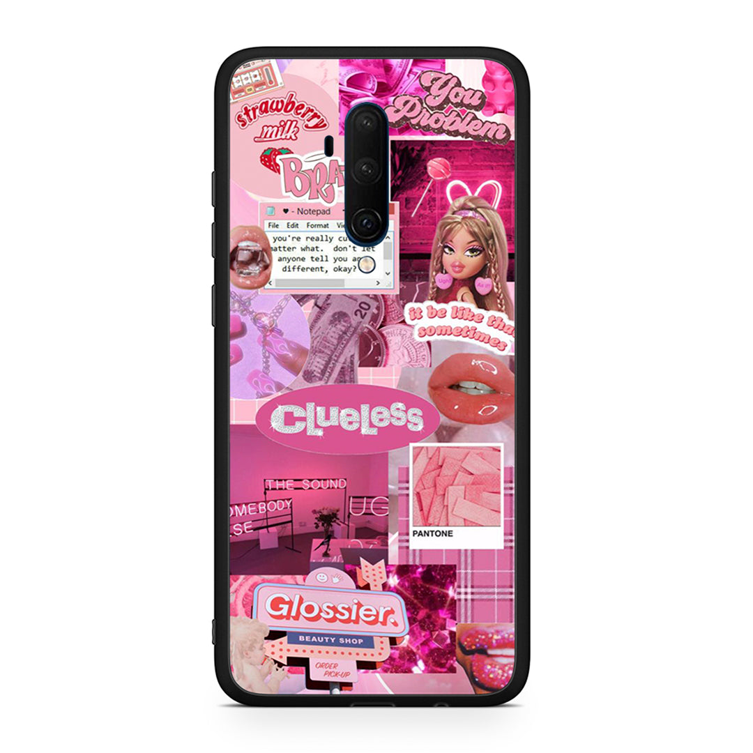 OnePlus 7T Pro Pink Love Θήκη Αγίου Βαλεντίνου από τη Smartfits με σχέδιο στο πίσω μέρος και μαύρο περίβλημα | Smartphone case with colorful back and black bezels by Smartfits