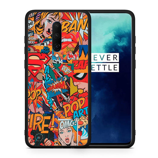 Θήκη OnePlus 7T Pro PopArt OMG από τη Smartfits με σχέδιο στο πίσω μέρος και μαύρο περίβλημα | OnePlus 7T Pro PopArt OMG case with colorful back and black bezels