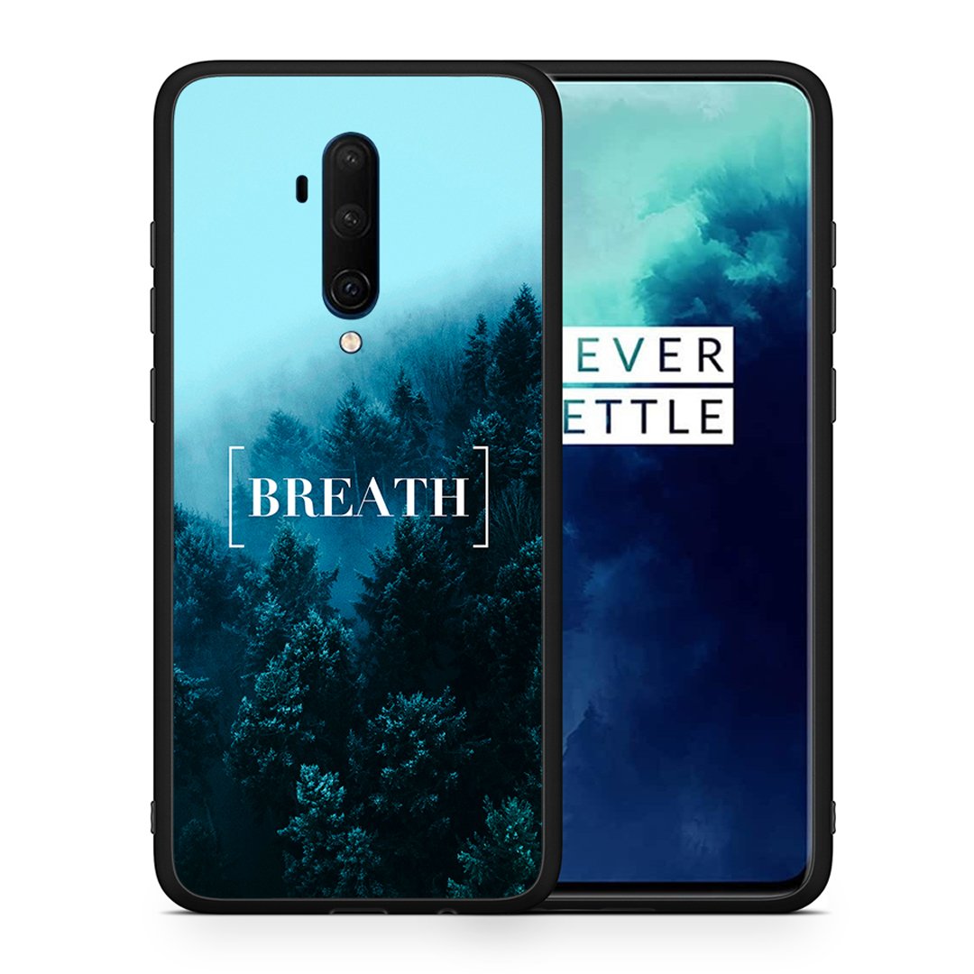Θήκη OnePlus 7T Pro Breath Quote από τη Smartfits με σχέδιο στο πίσω μέρος και μαύρο περίβλημα | OnePlus 7T Pro Breath Quote case with colorful back and black bezels