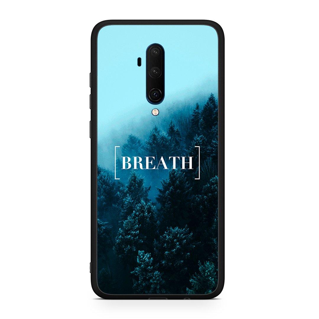 OnePlus 7T Pro Breath Quote θήκη από τη Smartfits με σχέδιο στο πίσω μέρος και μαύρο περίβλημα | Smartphone case with colorful back and black bezels by Smartfits