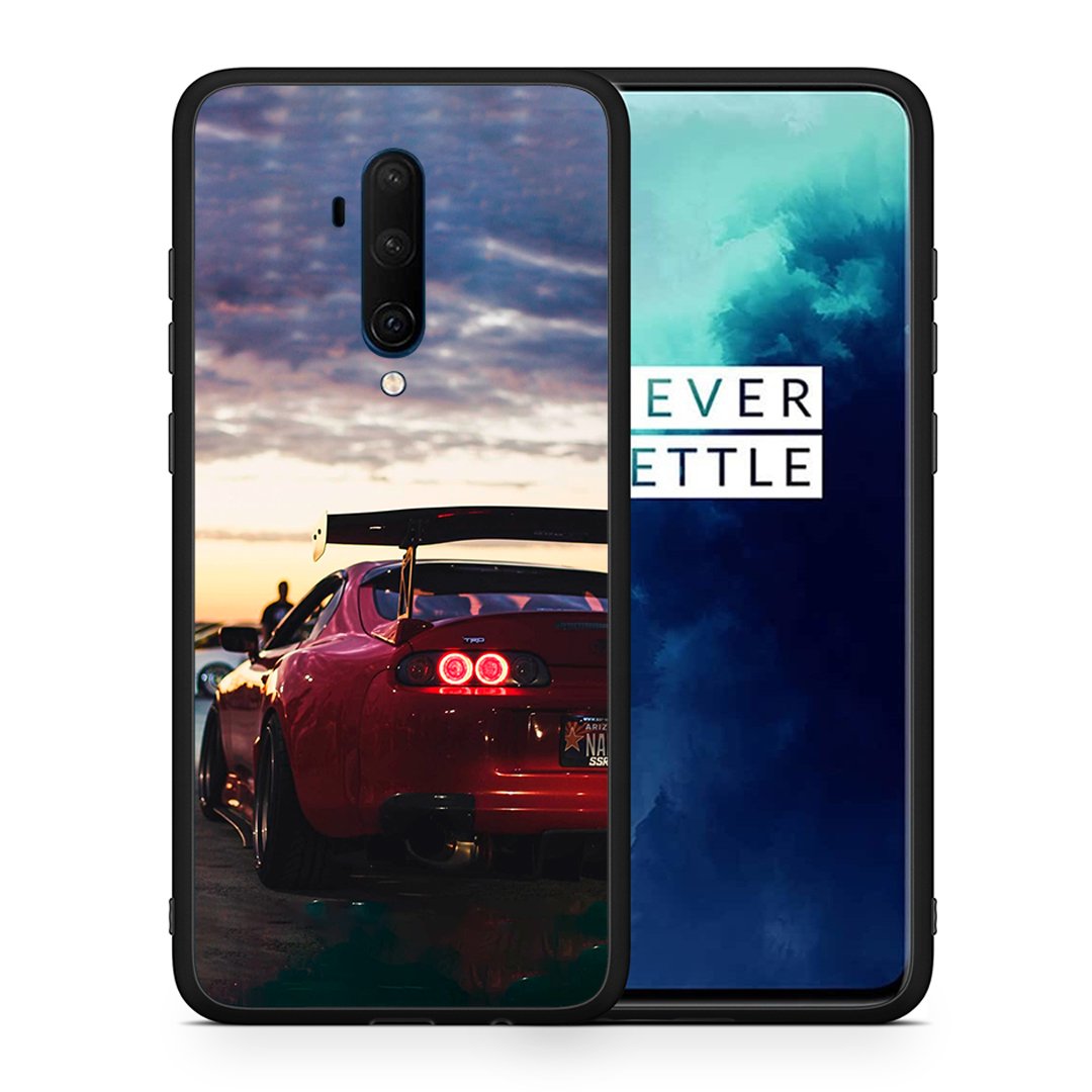 Θήκη OnePlus 7T Pro Racing Supra από τη Smartfits με σχέδιο στο πίσω μέρος και μαύρο περίβλημα | OnePlus 7T Pro Racing Supra case with colorful back and black bezels