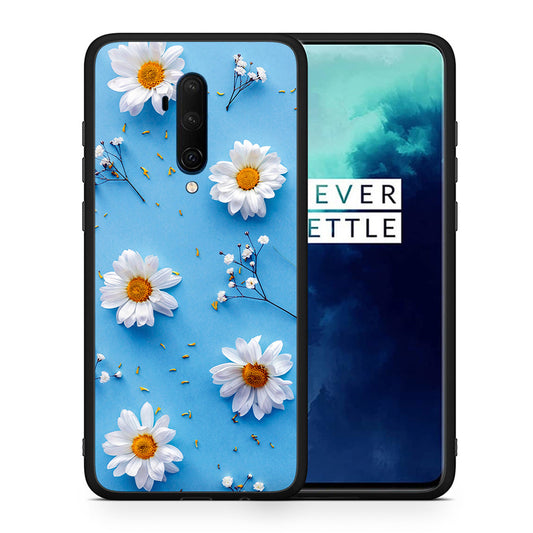 Θήκη OnePlus 7T Pro Real Daisies από τη Smartfits με σχέδιο στο πίσω μέρος και μαύρο περίβλημα | OnePlus 7T Pro Real Daisies case with colorful back and black bezels