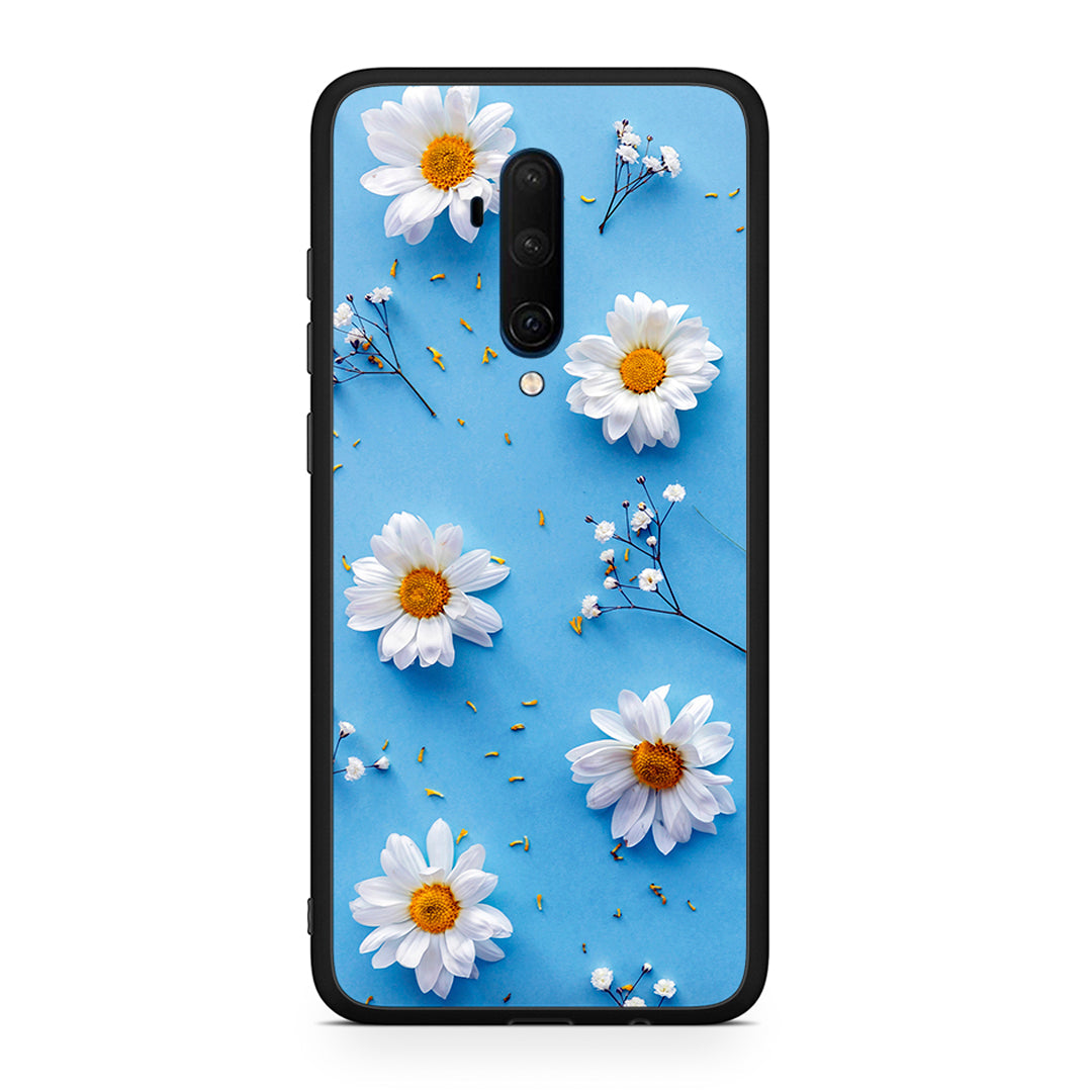 OnePlus 7T Pro Real Daisies θήκη από τη Smartfits με σχέδιο στο πίσω μέρος και μαύρο περίβλημα | Smartphone case with colorful back and black bezels by Smartfits
