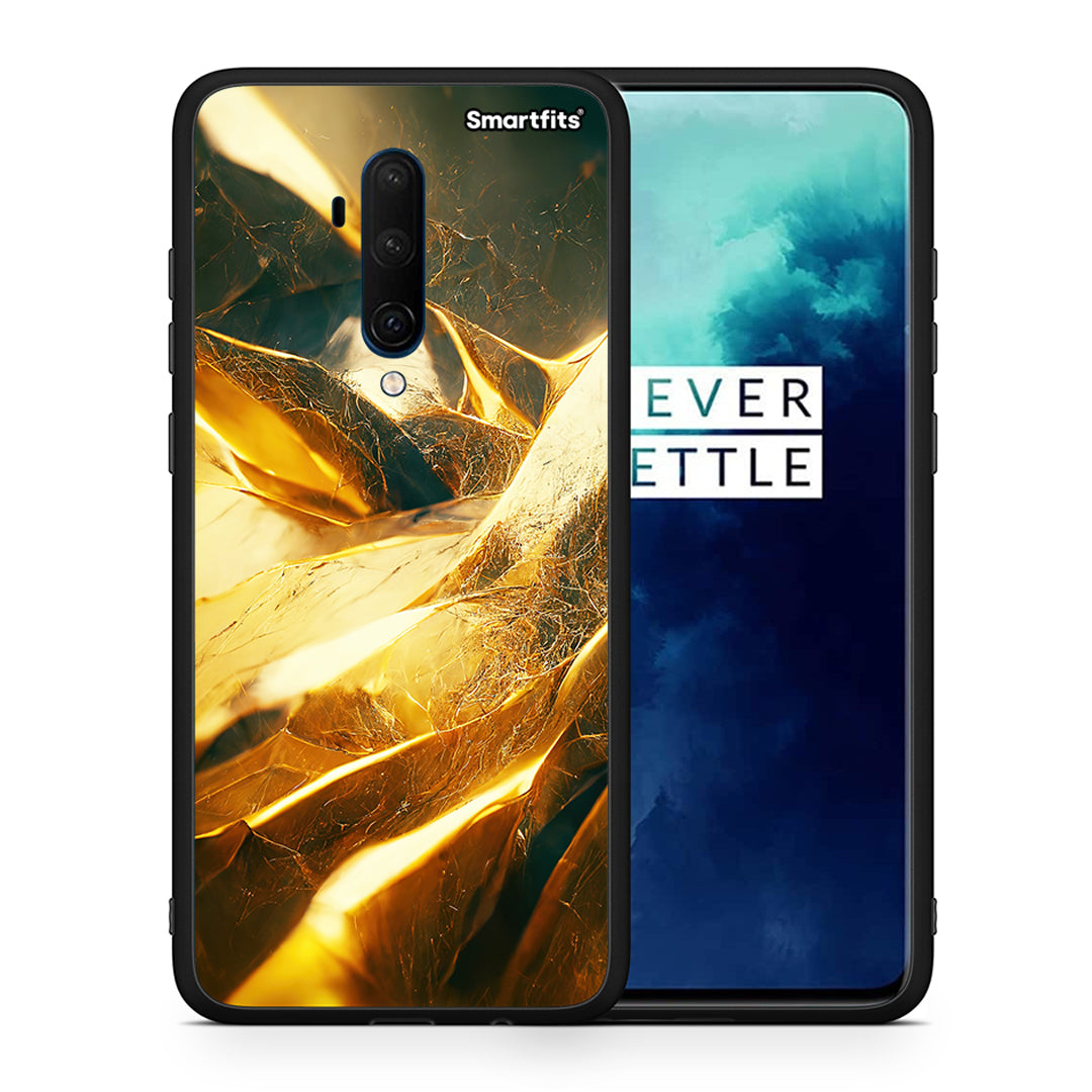 Θήκη OnePlus 7T Pro Real Gold από τη Smartfits με σχέδιο στο πίσω μέρος και μαύρο περίβλημα | OnePlus 7T Pro Real Gold case with colorful back and black bezels