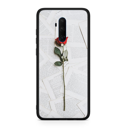 OnePlus 7T Pro Red Rose θήκη από τη Smartfits με σχέδιο στο πίσω μέρος και μαύρο περίβλημα | Smartphone case with colorful back and black bezels by Smartfits