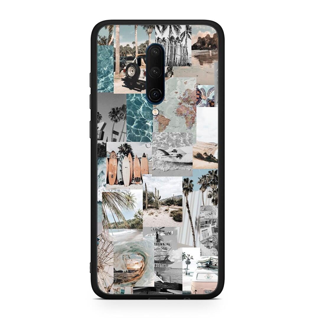 OnePlus 7T Pro Retro Beach Life Θήκη από τη Smartfits με σχέδιο στο πίσω μέρος και μαύρο περίβλημα | Smartphone case with colorful back and black bezels by Smartfits