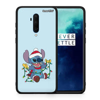 Thumbnail for Θήκη OnePlus 7T Pro Santa Stich από τη Smartfits με σχέδιο στο πίσω μέρος και μαύρο περίβλημα | OnePlus 7T Pro Santa Stich case with colorful back and black bezels