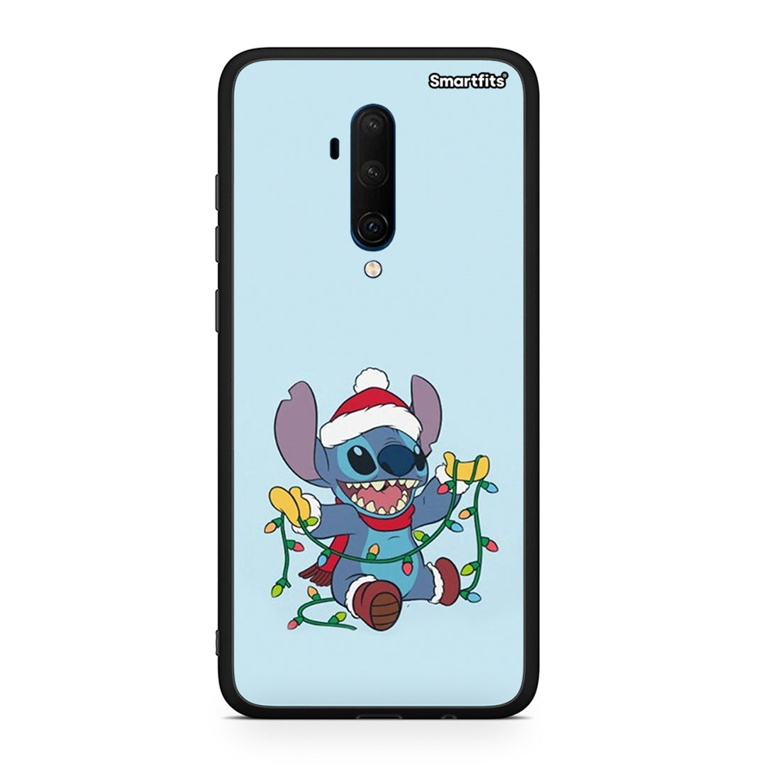 OnePlus 7T Pro Santa Stich θήκη από τη Smartfits με σχέδιο στο πίσω μέρος και μαύρο περίβλημα | Smartphone case with colorful back and black bezels by Smartfits