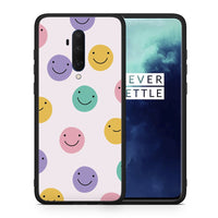 Thumbnail for Θήκη OnePlus 7T Pro Smiley Faces από τη Smartfits με σχέδιο στο πίσω μέρος και μαύρο περίβλημα | OnePlus 7T Pro Smiley Faces case with colorful back and black bezels