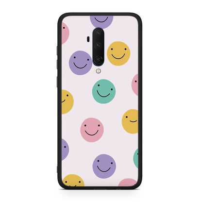 OnePlus 7T Pro Smiley Faces θήκη από τη Smartfits με σχέδιο στο πίσω μέρος και μαύρο περίβλημα | Smartphone case with colorful back and black bezels by Smartfits