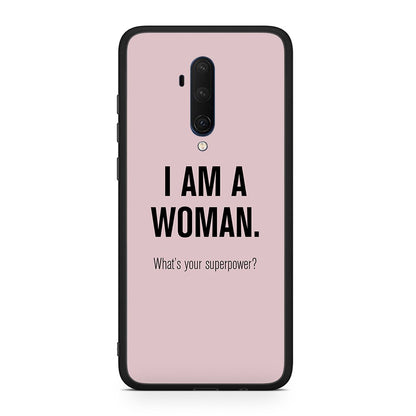 OnePlus 7T Pro Superpower Woman θήκη από τη Smartfits με σχέδιο στο πίσω μέρος και μαύρο περίβλημα | Smartphone case with colorful back and black bezels by Smartfits