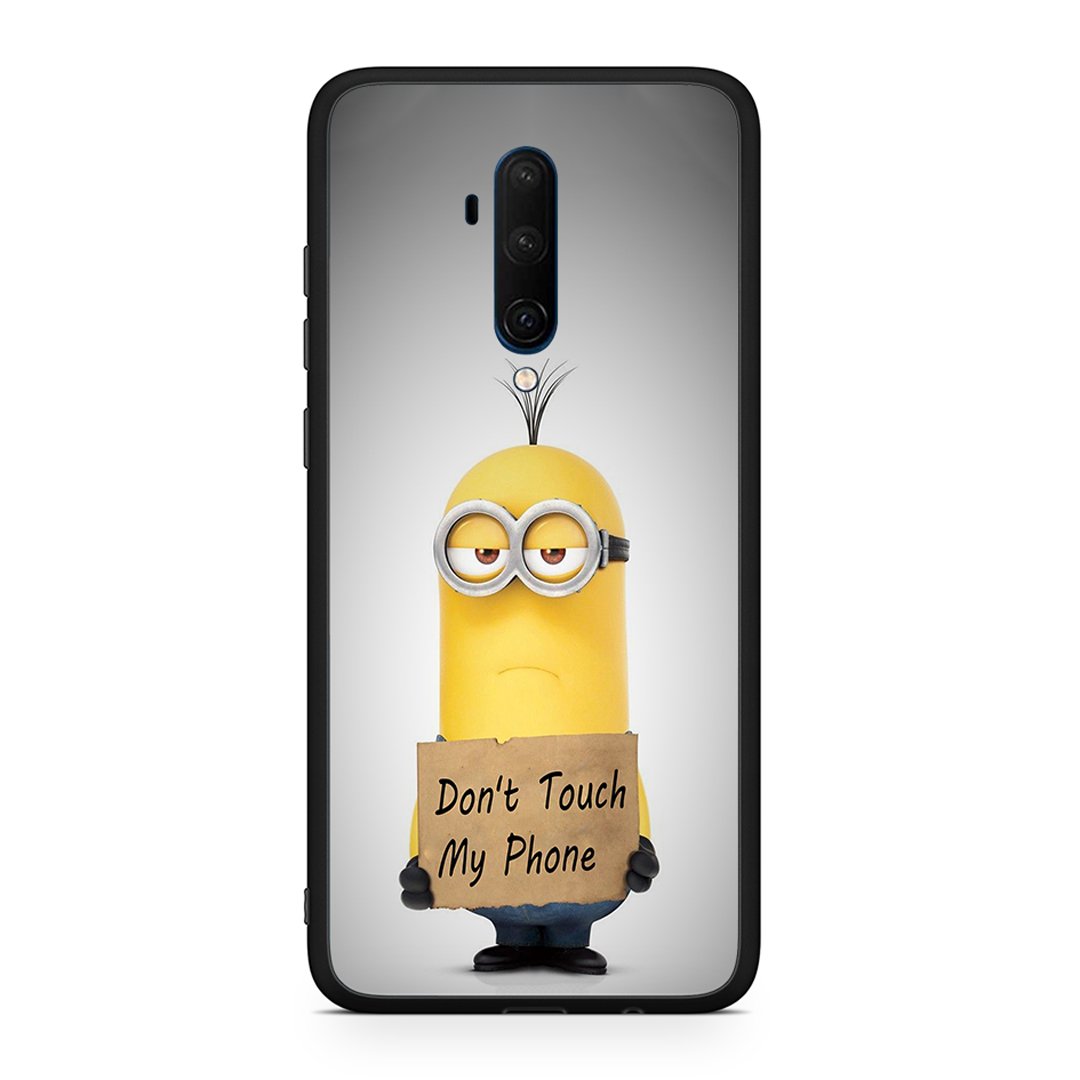 OnePlus 7T Pro Minion Text θήκη από τη Smartfits με σχέδιο στο πίσω μέρος και μαύρο περίβλημα | Smartphone case with colorful back and black bezels by Smartfits