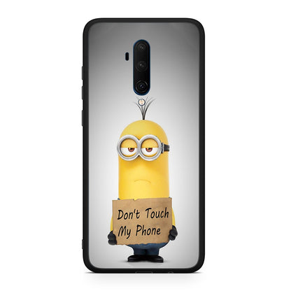 OnePlus 7T Pro Minion Text θήκη από τη Smartfits με σχέδιο στο πίσω μέρος και μαύρο περίβλημα | Smartphone case with colorful back and black bezels by Smartfits