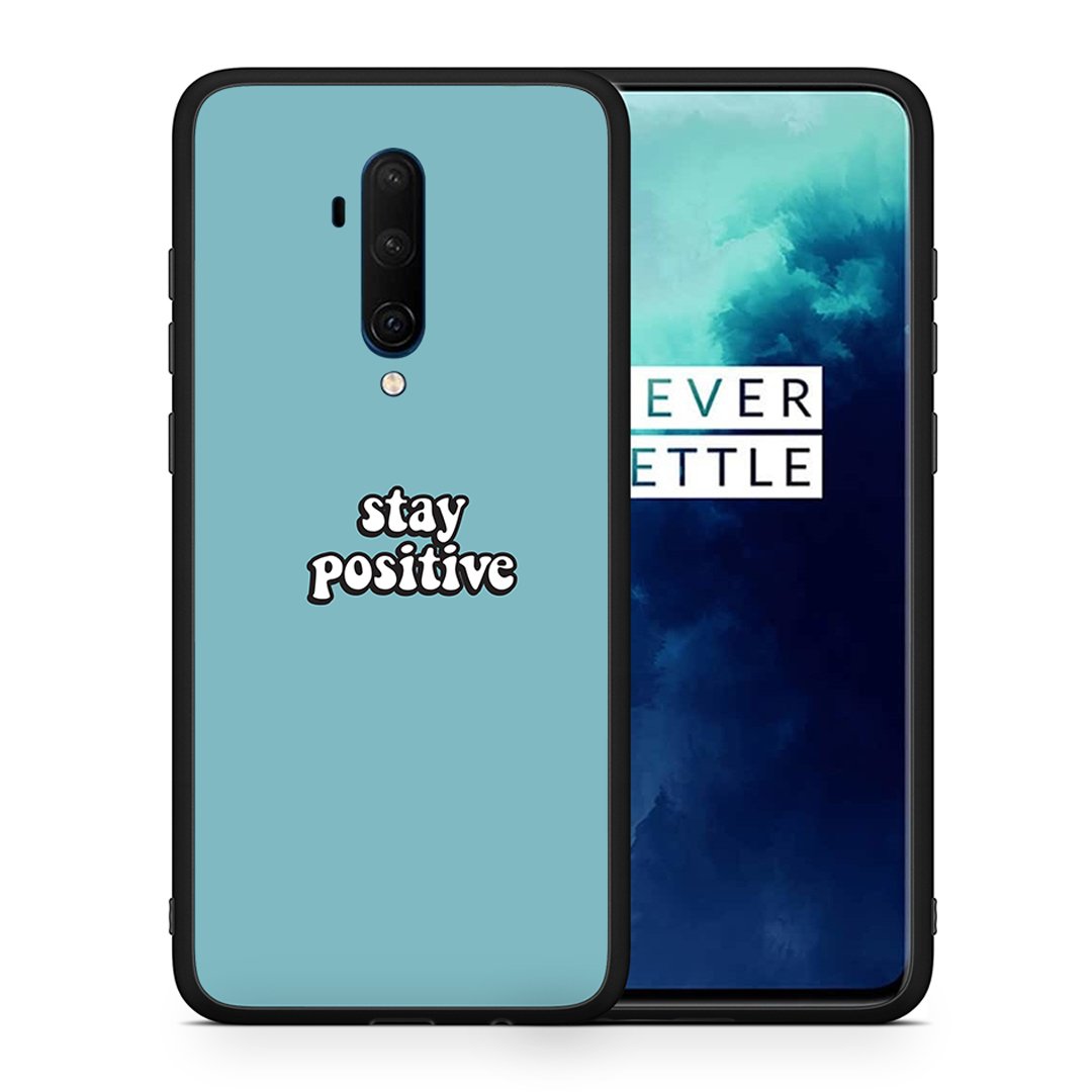 Θήκη OnePlus 7T Pro Positive Text από τη Smartfits με σχέδιο στο πίσω μέρος και μαύρο περίβλημα | OnePlus 7T Pro Positive Text case with colorful back and black bezels