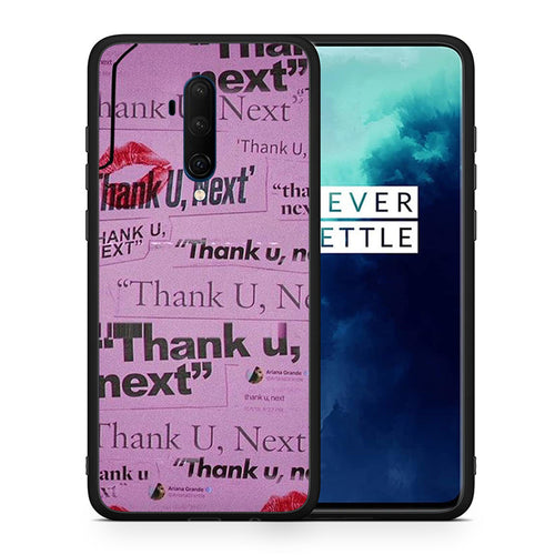 Θήκη Αγίου Βαλεντίνου OnePlus 7T Pro Thank You Next από τη Smartfits με σχέδιο στο πίσω μέρος και μαύρο περίβλημα | OnePlus 7T Pro Thank You Next case with colorful back and black bezels