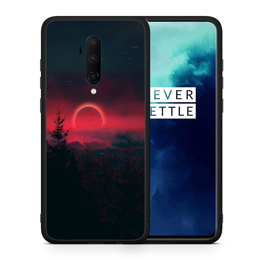 Θήκη OnePlus 7T Pro Sunset Tropic από τη Smartfits με σχέδιο στο πίσω μέρος και μαύρο περίβλημα | OnePlus 7T Pro Sunset Tropic case with colorful back and black bezels