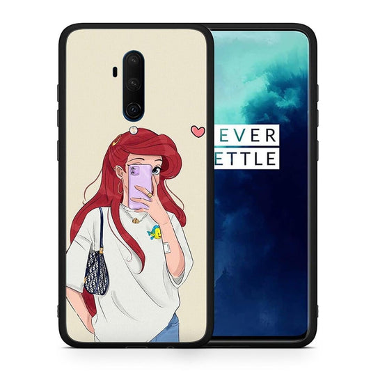 Θήκη OnePlus 7T Pro Walking Mermaid από τη Smartfits με σχέδιο στο πίσω μέρος και μαύρο περίβλημα | OnePlus 7T Pro Walking Mermaid case with colorful back and black bezels