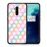 Thumbnail for Θήκη OnePlus 7T Pro White Daisies από τη Smartfits με σχέδιο στο πίσω μέρος και μαύρο περίβλημα | OnePlus 7T Pro White Daisies case with colorful back and black bezels