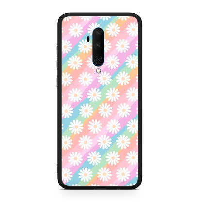 OnePlus 7T Pro White Daisies θήκη από τη Smartfits με σχέδιο στο πίσω μέρος και μαύρο περίβλημα | Smartphone case with colorful back and black bezels by Smartfits
