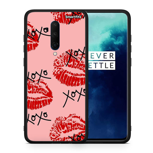 Θήκη OnePlus 7T Pro XOXO Lips από τη Smartfits με σχέδιο στο πίσω μέρος και μαύρο περίβλημα | OnePlus 7T Pro XOXO Lips case with colorful back and black bezels