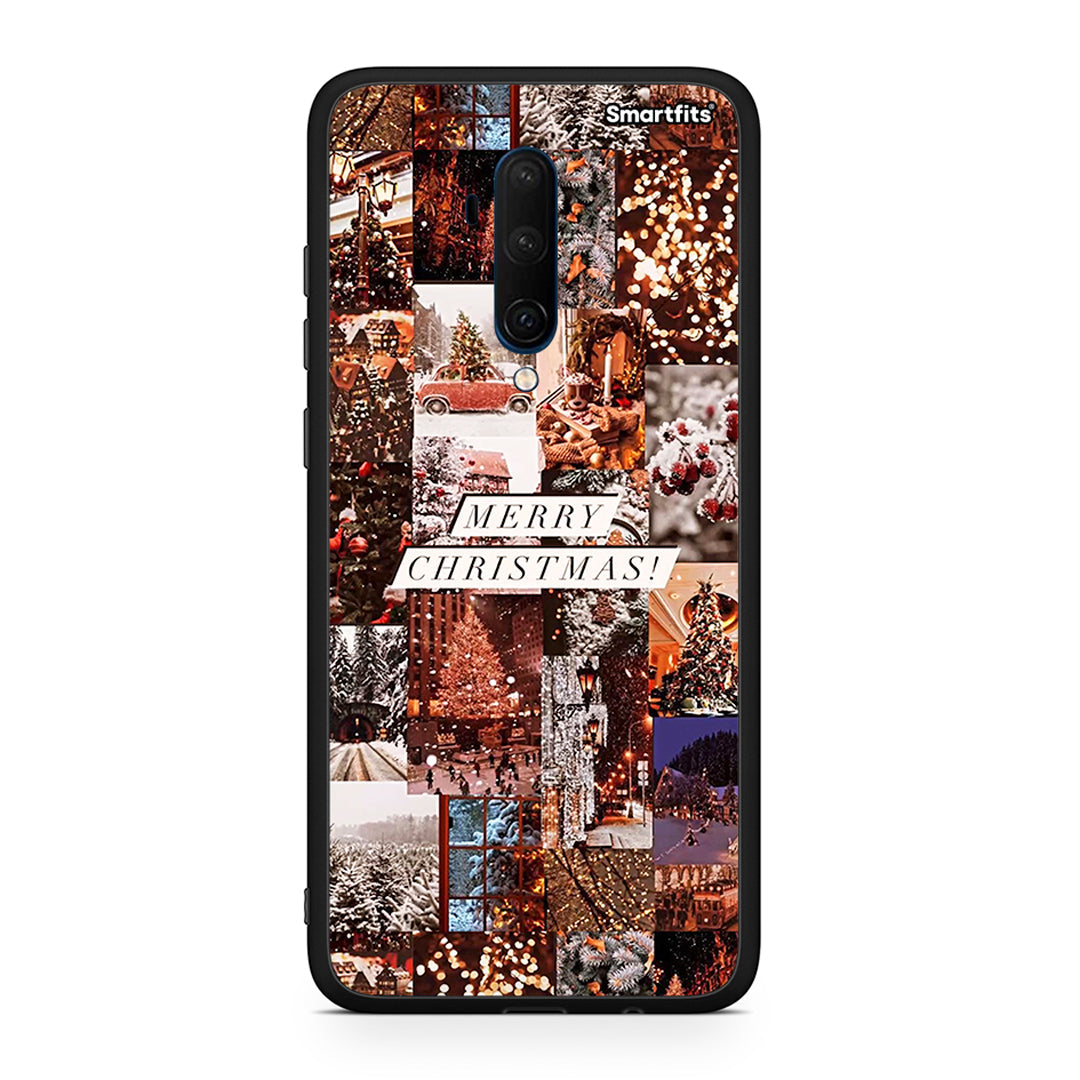 OnePlus 7T Pro Xmas Collage θήκη από τη Smartfits με σχέδιο στο πίσω μέρος και μαύρο περίβλημα | Smartphone case with colorful back and black bezels by Smartfits