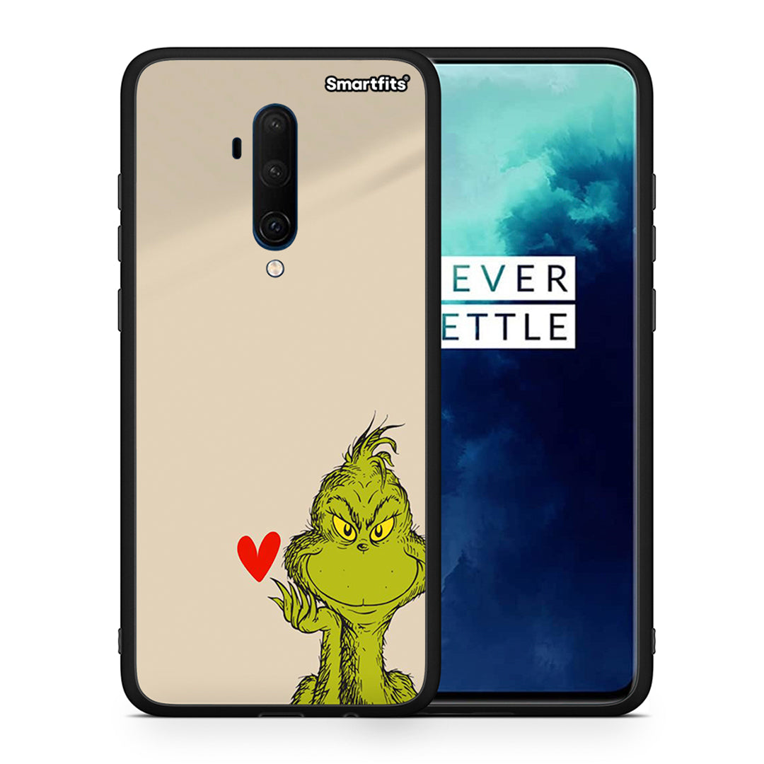 Θήκη OnePlus 7T Pro Xmas Grinch από τη Smartfits με σχέδιο στο πίσω μέρος και μαύρο περίβλημα | OnePlus 7T Pro Xmas Grinch case with colorful back and black bezels