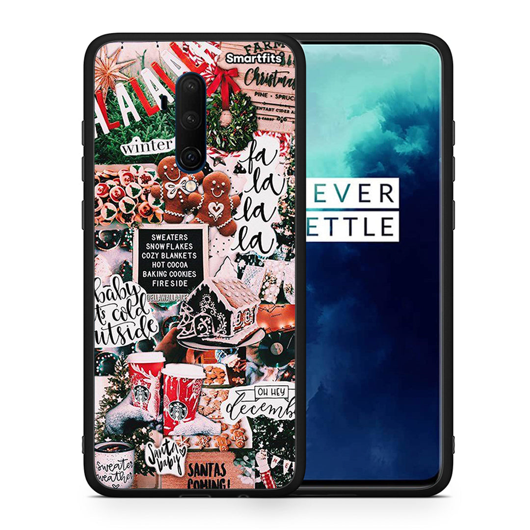 Θήκη OnePlus 7T Pro Xmas Habbits από τη Smartfits με σχέδιο στο πίσω μέρος και μαύρο περίβλημα | OnePlus 7T Pro Xmas Habbits case with colorful back and black bezels