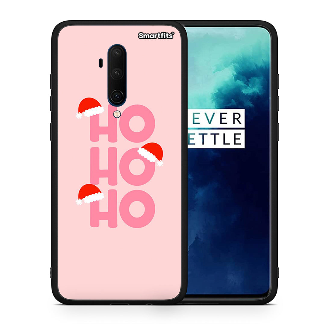 Θήκη OnePlus 7T Pro Xmas Ho Ho Ho από τη Smartfits με σχέδιο στο πίσω μέρος και μαύρο περίβλημα | OnePlus 7T Pro Xmas Ho Ho Ho case with colorful back and black bezels