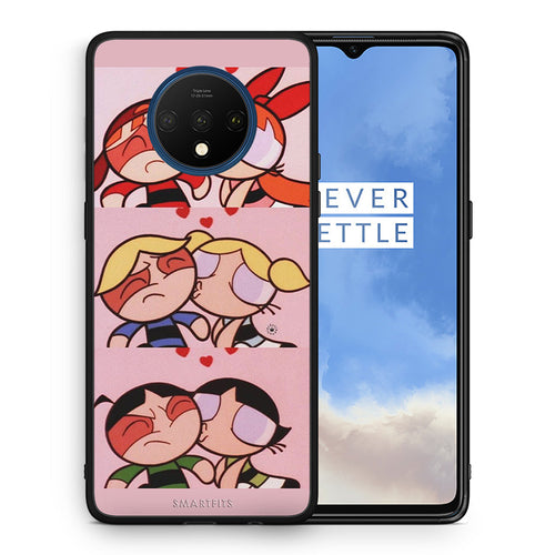 Θήκη Αγίου Βαλεντίνου OnePlus 7T Puff Love από τη Smartfits με σχέδιο στο πίσω μέρος και μαύρο περίβλημα | OnePlus 7T Puff Love case with colorful back and black bezels