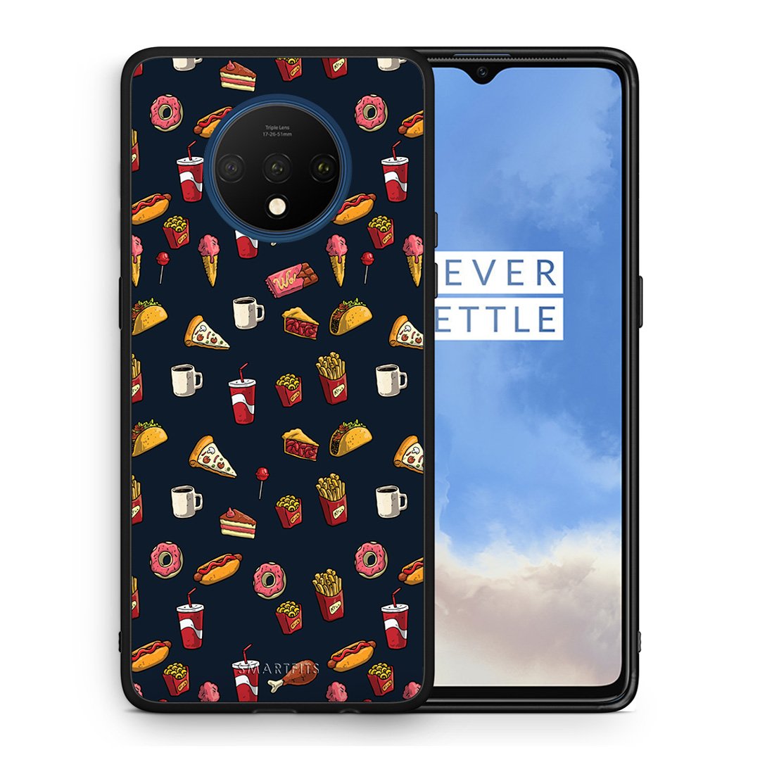 Θήκη OnePlus 7T Hungry Random από τη Smartfits με σχέδιο στο πίσω μέρος και μαύρο περίβλημα | OnePlus 7T Hungry Random case with colorful back and black bezels