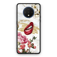 Thumbnail for OnePlus 7T Red Lips θήκη από τη Smartfits με σχέδιο στο πίσω μέρος και μαύρο περίβλημα | Smartphone case with colorful back and black bezels by Smartfits
