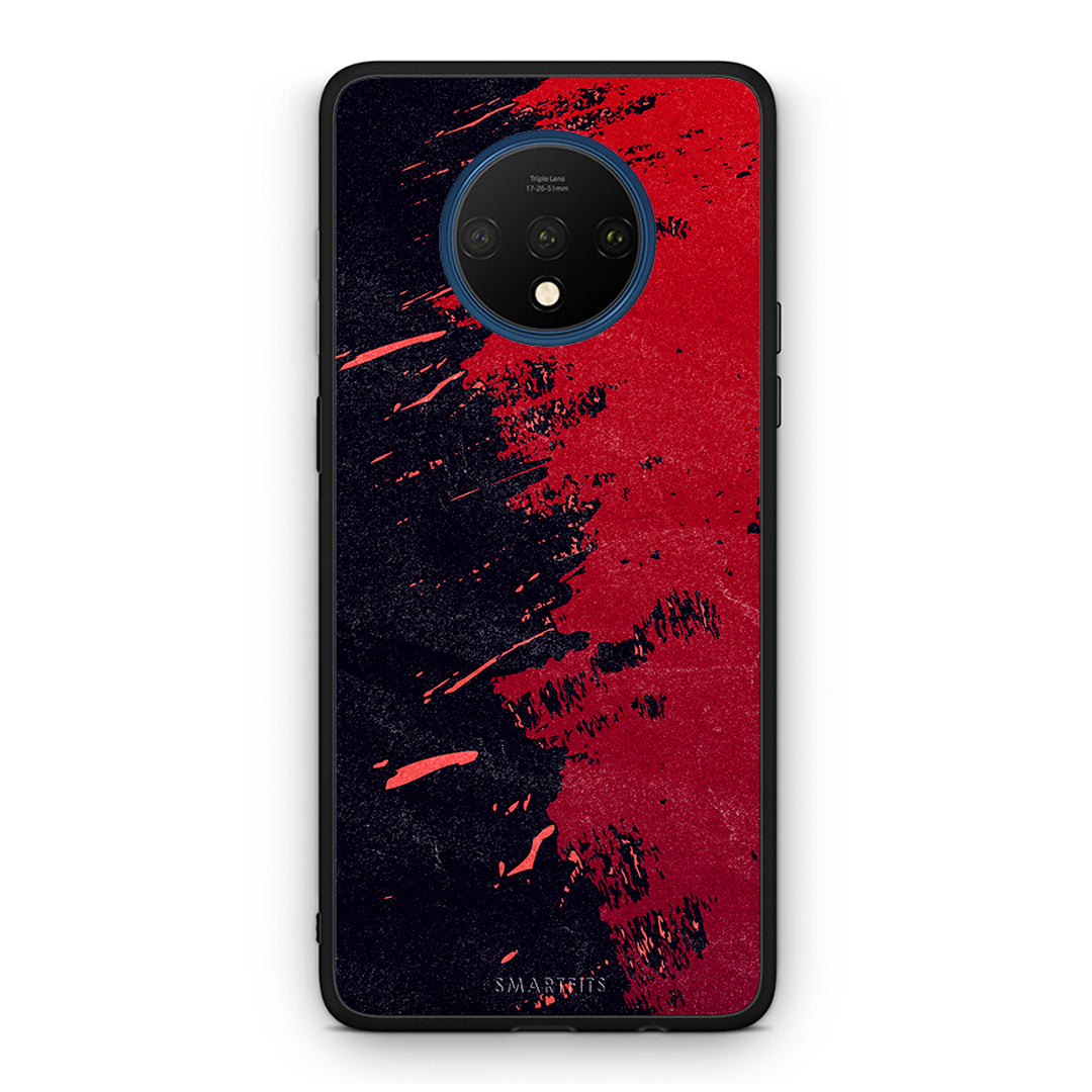 OnePlus 7T Red Paint Θήκη Αγίου Βαλεντίνου από τη Smartfits με σχέδιο στο πίσω μέρος και μαύρο περίβλημα | Smartphone case with colorful back and black bezels by Smartfits