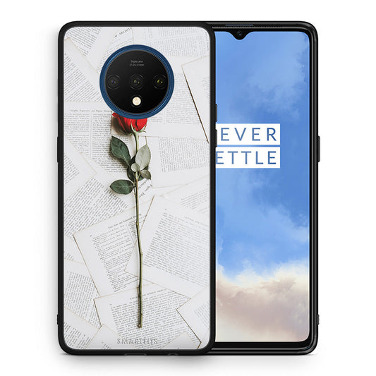 Θήκη OnePlus 7T Red Rose από τη Smartfits με σχέδιο στο πίσω μέρος και μαύρο περίβλημα | OnePlus 7T Red Rose case with colorful back and black bezels