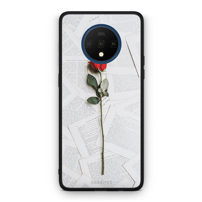OnePlus 7T Red Rose θήκη από τη Smartfits με σχέδιο στο πίσω μέρος και μαύρο περίβλημα | Smartphone case with colorful back and black bezels by Smartfits