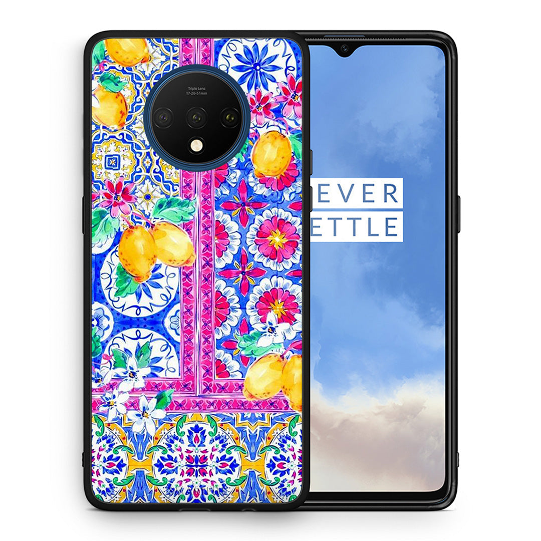 Θήκη OnePlus 7T Retro Spring από τη Smartfits με σχέδιο στο πίσω μέρος και μαύρο περίβλημα | OnePlus 7T Retro Spring case with colorful back and black bezels