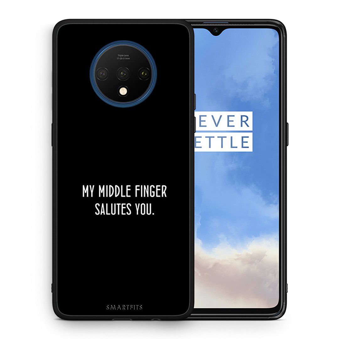 Θήκη OnePlus 7T Salute από τη Smartfits με σχέδιο στο πίσω μέρος και μαύρο περίβλημα | OnePlus 7T Salute case with colorful back and black bezels