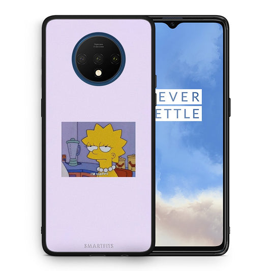 Θήκη OnePlus 7T So Happy από τη Smartfits με σχέδιο στο πίσω μέρος και μαύρο περίβλημα | OnePlus 7T So Happy case with colorful back and black bezels