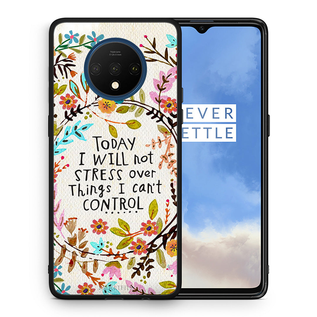 Θήκη OnePlus 7T Stress Over από τη Smartfits με σχέδιο στο πίσω μέρος και μαύρο περίβλημα | OnePlus 7T Stress Over case with colorful back and black bezels